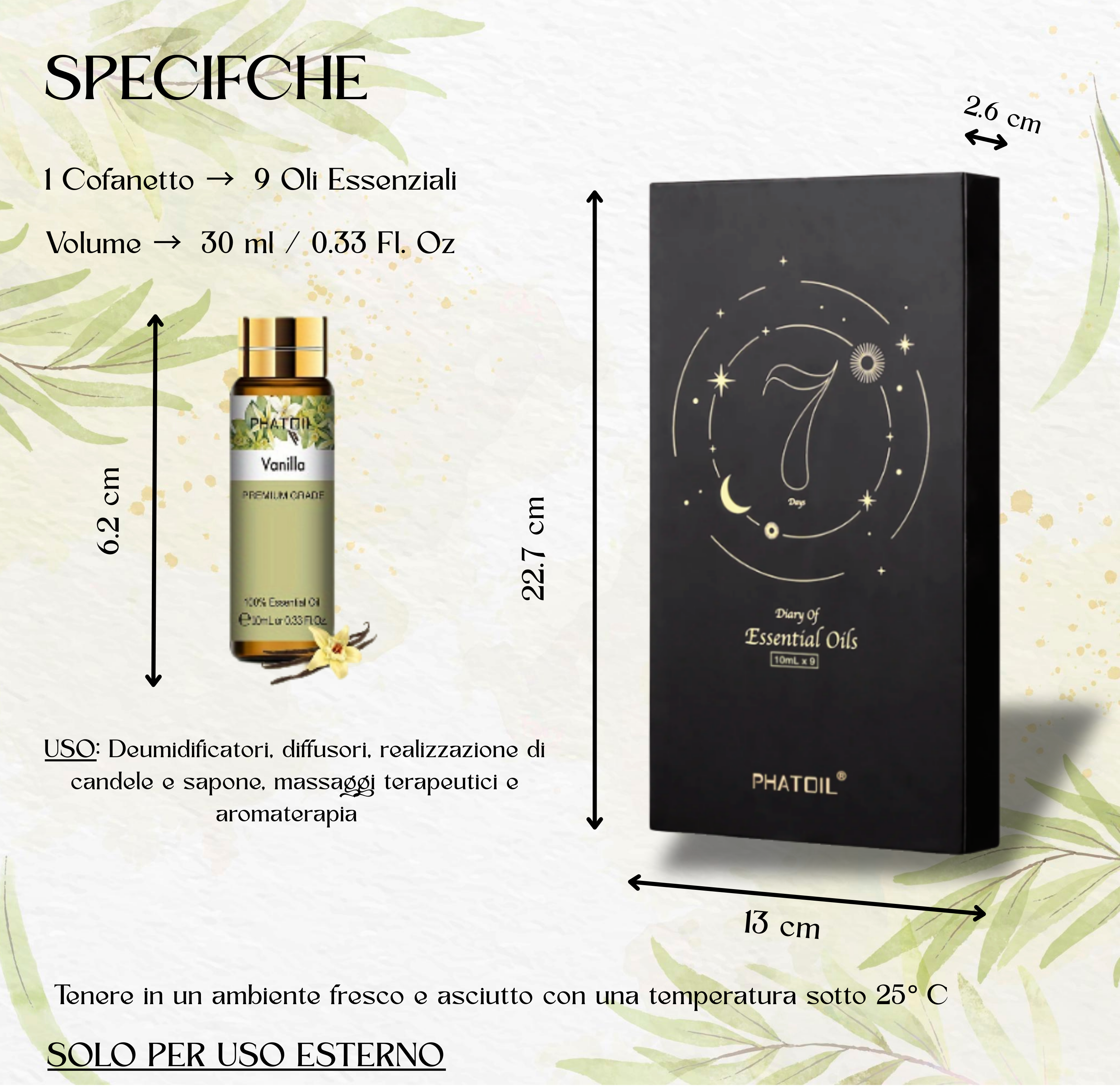 🌿 Cofanetto 9 Oli Essenziali by Phatoil