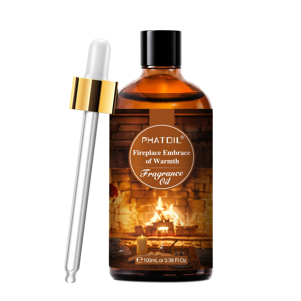 Fireplace Embrace of Warmth Essential Oil, 3.38fl.oz - Versatile Scent for Diffusers & Candles, Long-Lasting Aroma by PHATOIL