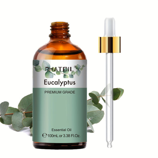 Eucalyptus Essential Oil 100ml, Used for Making Diffusers, Humidifiers, Incense Candles, Suitable for Yoga Rooms, Living Rooms, Hotels, Cloakrooms,  Incense Candle Base, Pure Essential Oil, Botanical Extract, Undiluted Essent