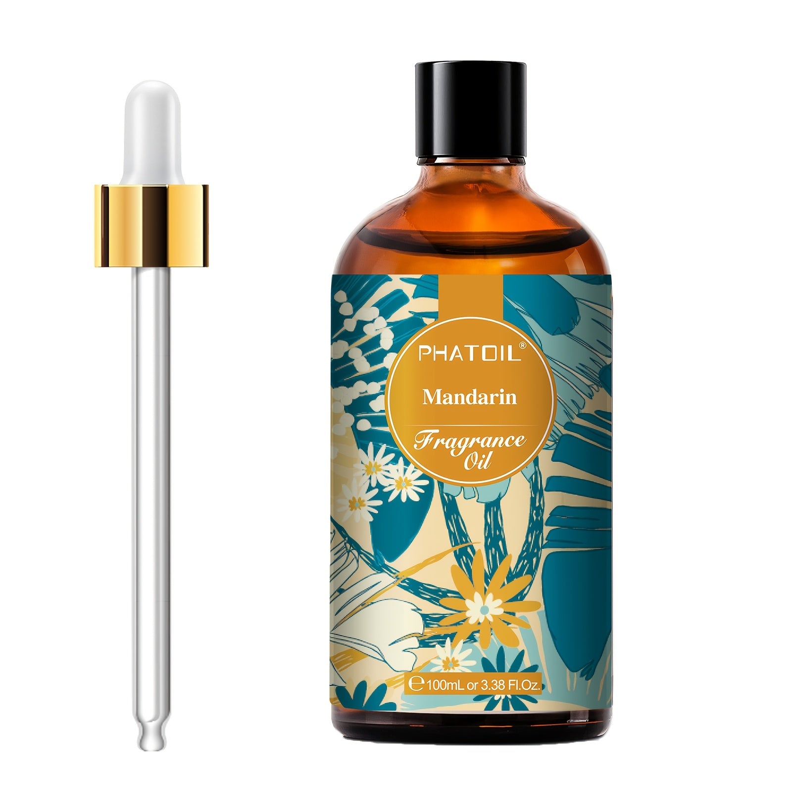 PHATOIL Mandarin Fragrance Oil, 100Ml/3.38Fl.Oz, Multipurpose Scented Liquid for Diffusers, Humidifiers, Candles, Mood Lifting, Long-Lasting Aroma