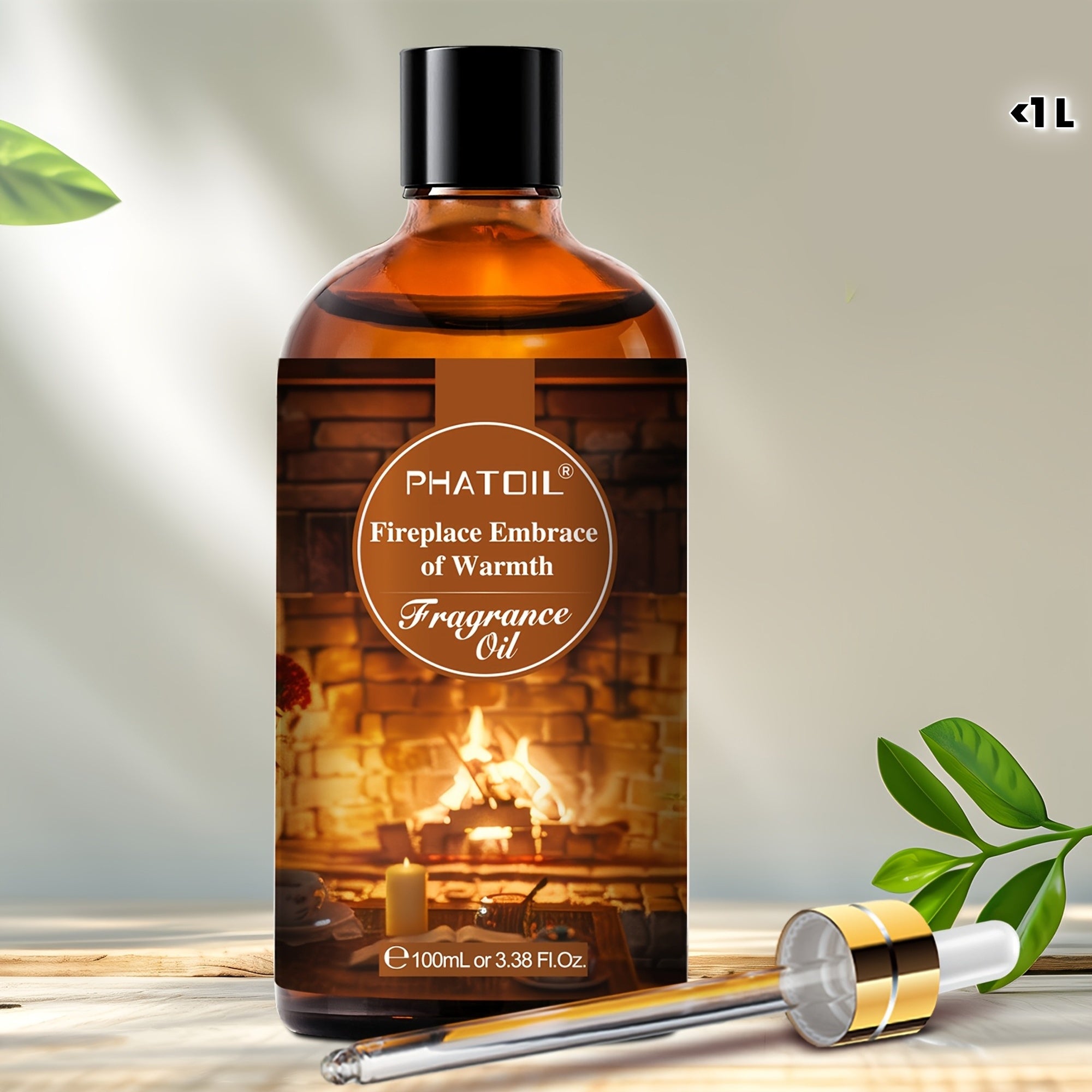 Fireplace Embrace of Warmth Essential Oil, 3.38fl.oz - Versatile Scent for Diffusers & Candles, Long-Lasting Aroma by PHATOIL