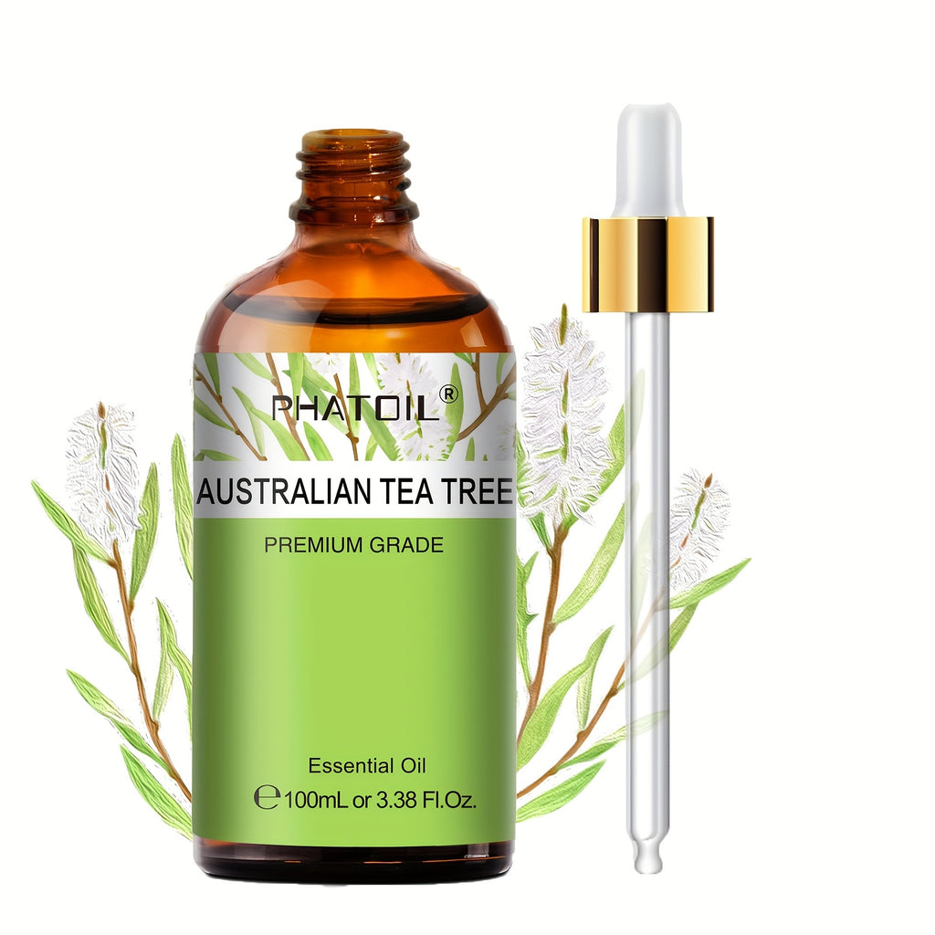 Australian Tea Tree Essential Oil 100ml - Premium Grade, Natural Essential Oil for Diffusers, Humidifiers, Incense Candles, for yoga Rooms, Living Rooms, Hotels, Cloakrooms - Multipurpose Use, Diffuser Oil, Hotel Fragrance, N