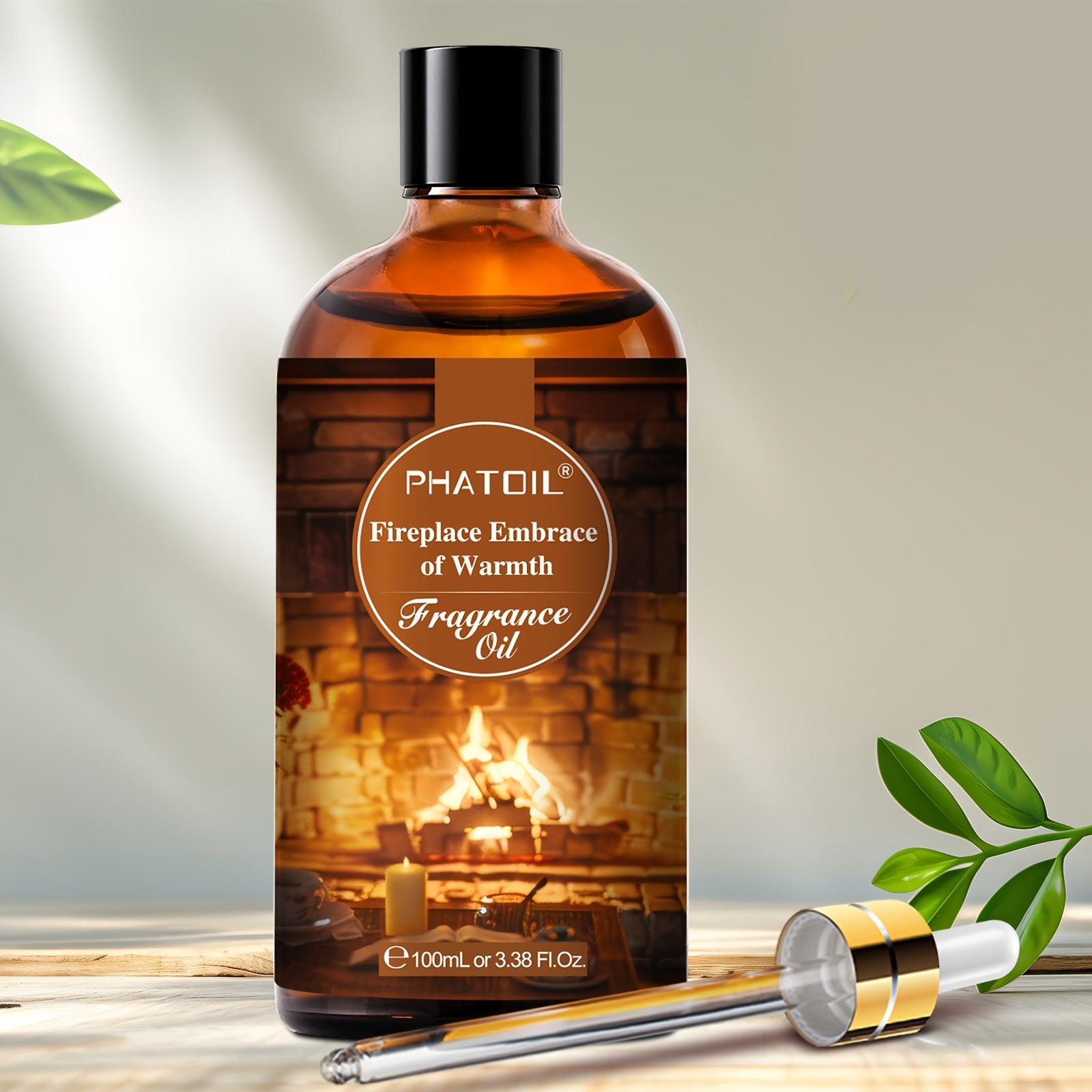 Fireplace Embrace of Warmth Essential Oil, 3.38fl.oz - Versatile Scent for Diffusers & Candles, Long-Lasting Aroma by PHATOIL
